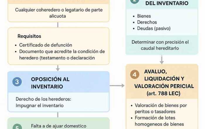 Division judicial de herencia, mapa conceptual