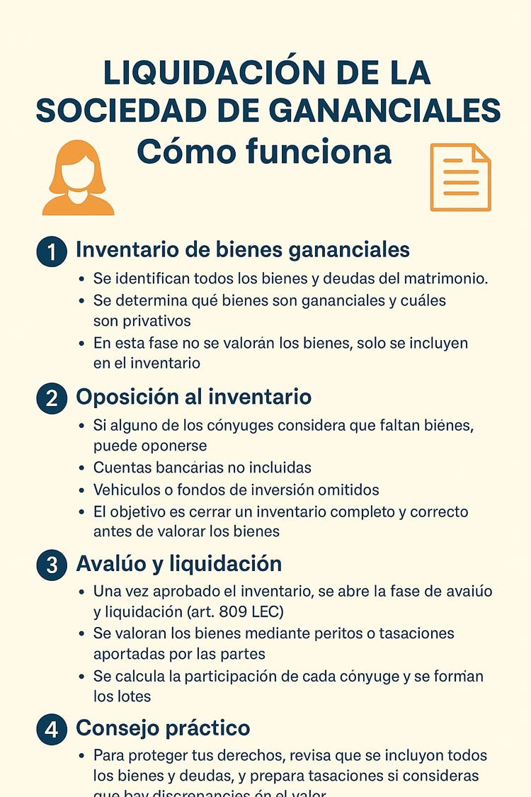 iagrama del proceso de liquidación de la sociedad de gananciales